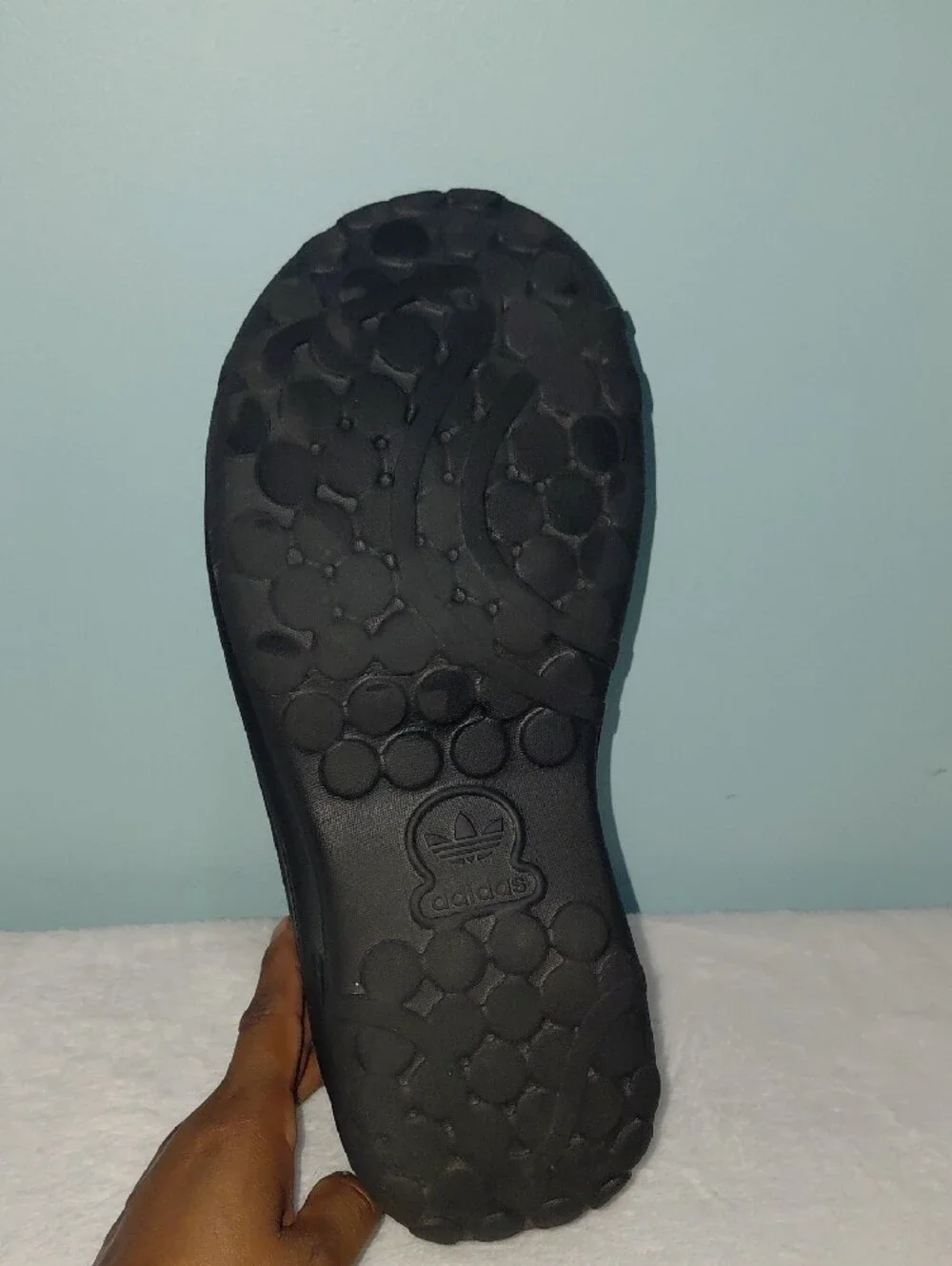 adidas Black Matte Slip-On Clogs with Trefoil